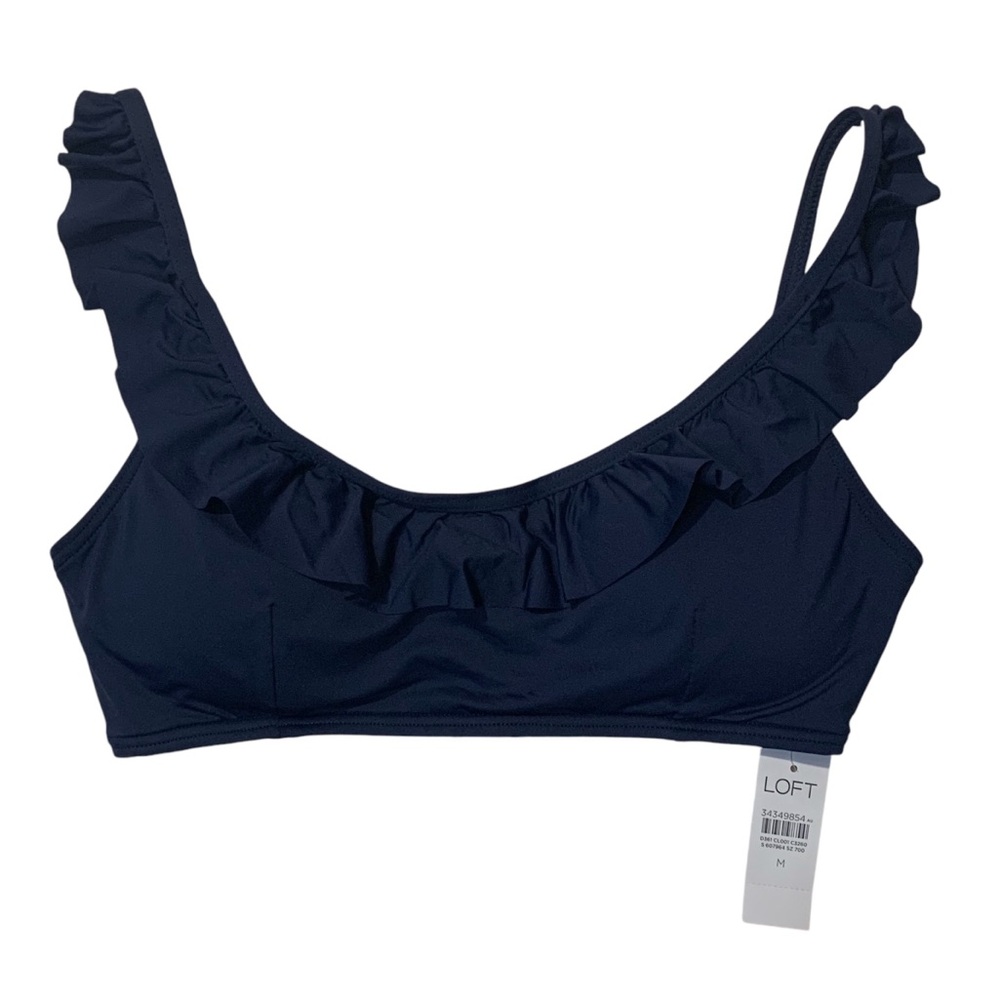 Loft Beach Ruffle Bikini Top NWT